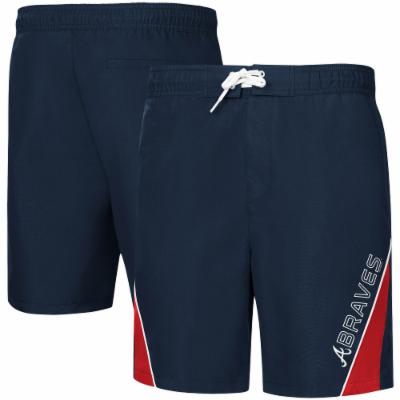 Men's G-III Sports by Carl Banks Navy Atlanta Braves Sunrise Volley Swim Trunks