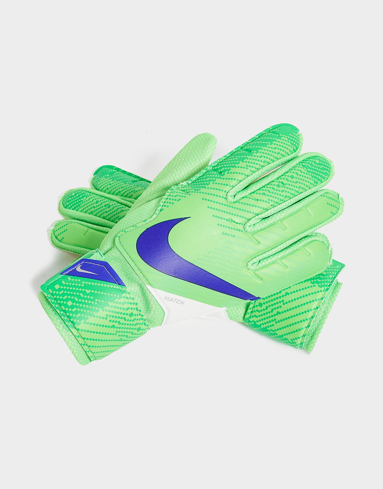 Nike Soccer Goalkeeper Match Gloves, Size 10, Green/White/Indigo Burst