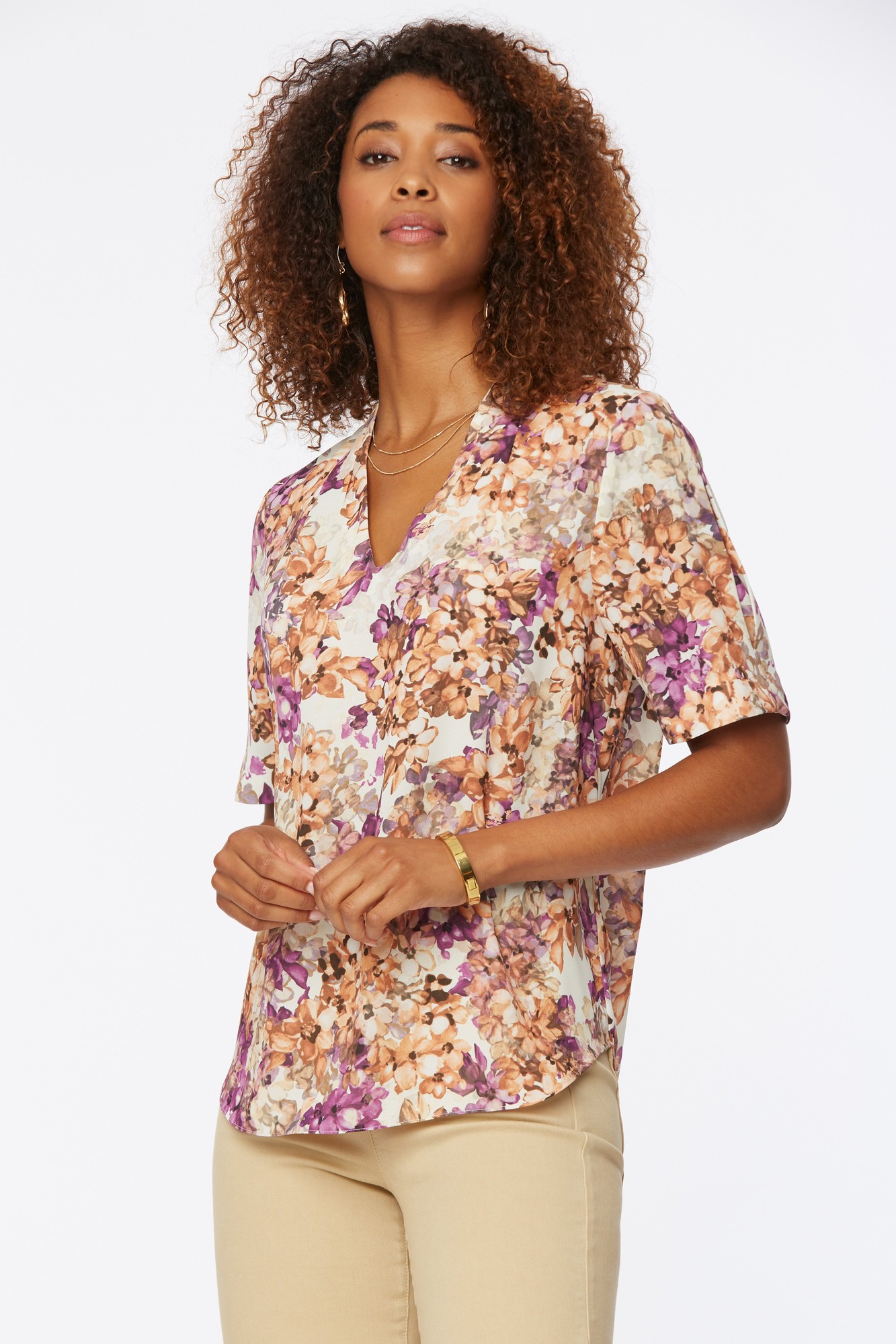 Nydj Charming Oversized V-Neck Top