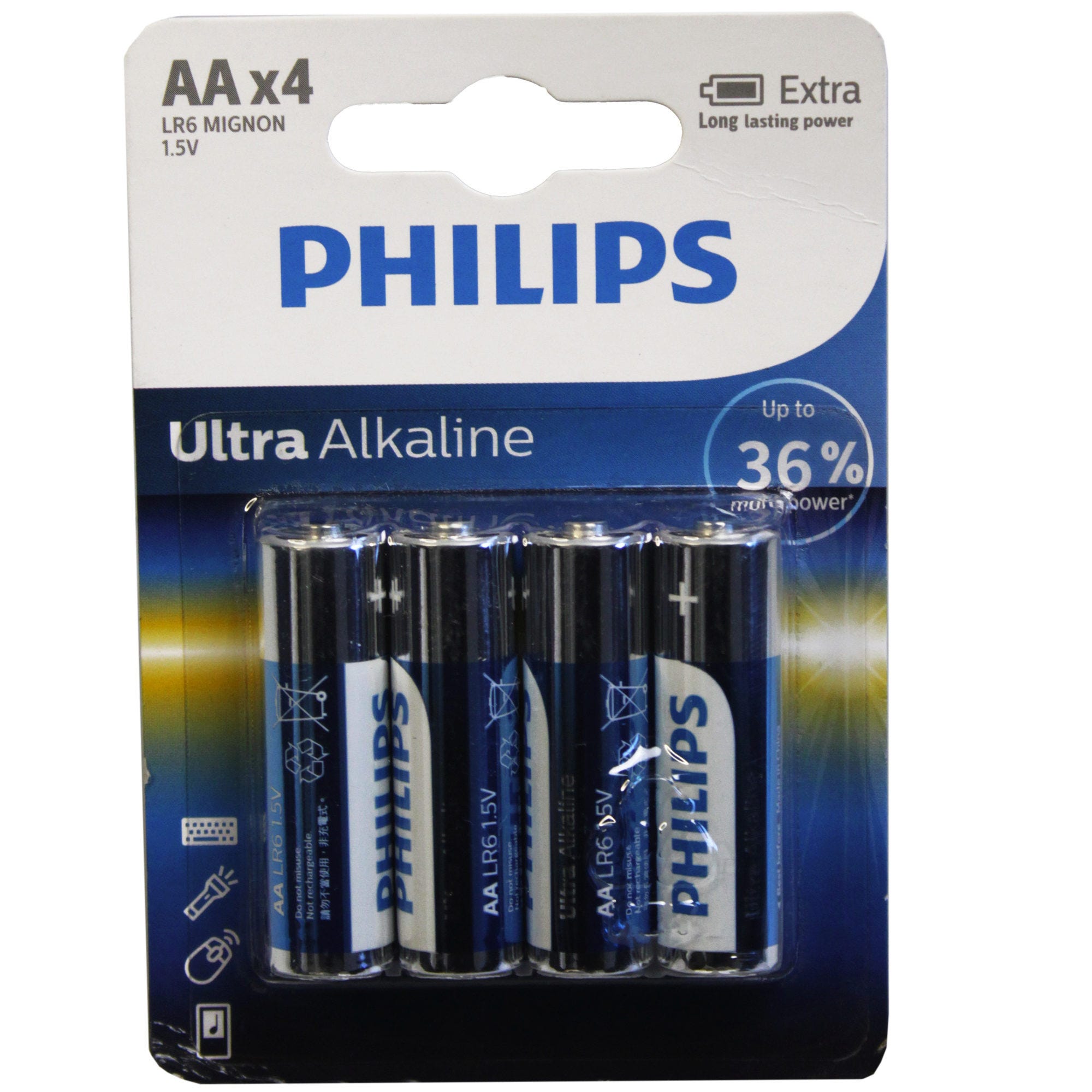 Philips Ultra Alkaline 4 Pack AA Battery