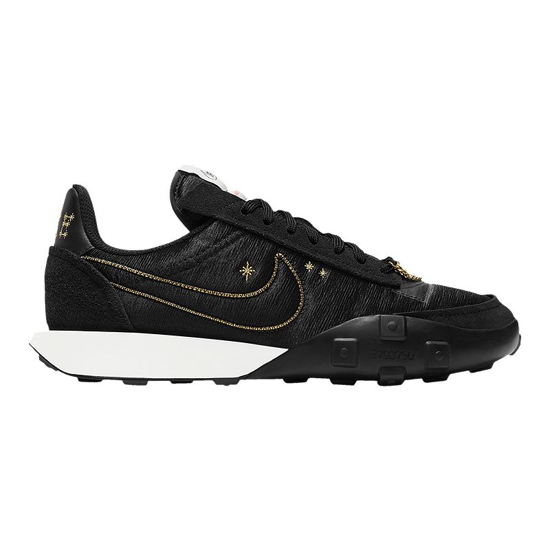 Nike Waffle Racer 2X Womens Shoes Size 10  Color: Black/Gold/White