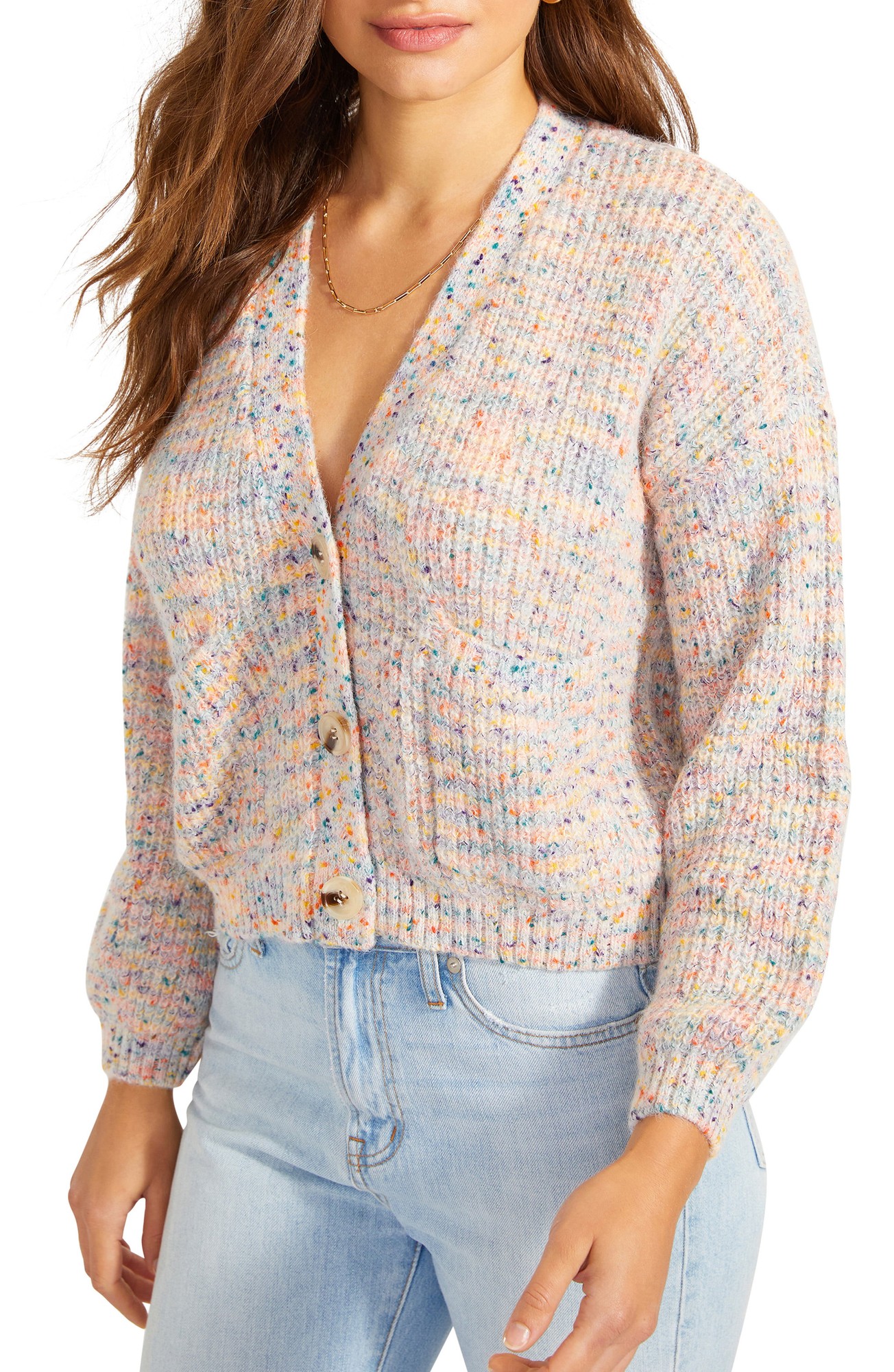 BB Dakota by Steve Madden BB Dakota Golden Hour Crop Cardigan, Size Large in Multi at Nordstrom