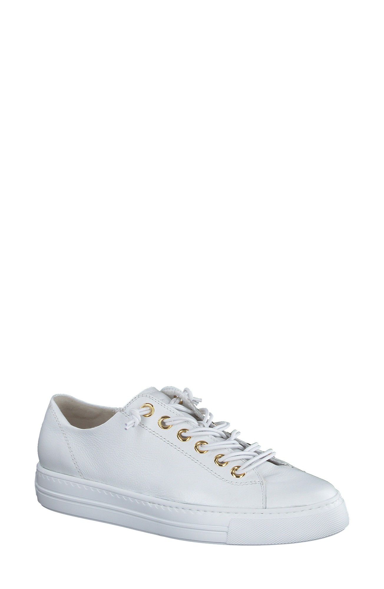 Paul Green Hadley Platform Sneaker, Size 7.5Us in White Gold Leather at Nordstrom