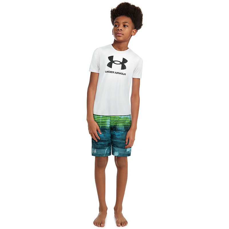 Boys 8-20 Under Armour Scribble Stripe Volley Swim Trunks, Boy's, Size: Small, Brt Green