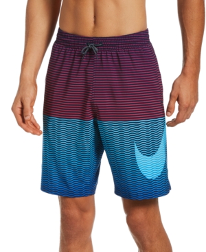 Nike Men S Horizon Stripe Vital Volley Swim Shorts Black Size L MSRP $64