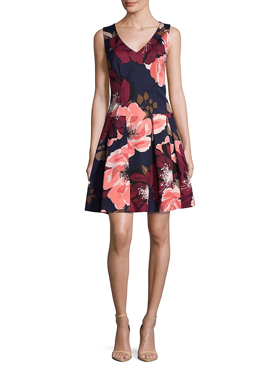 Trina Turk Women's Devoted Floral Fit-&-Flare Dress - Pink Multi - Size 12