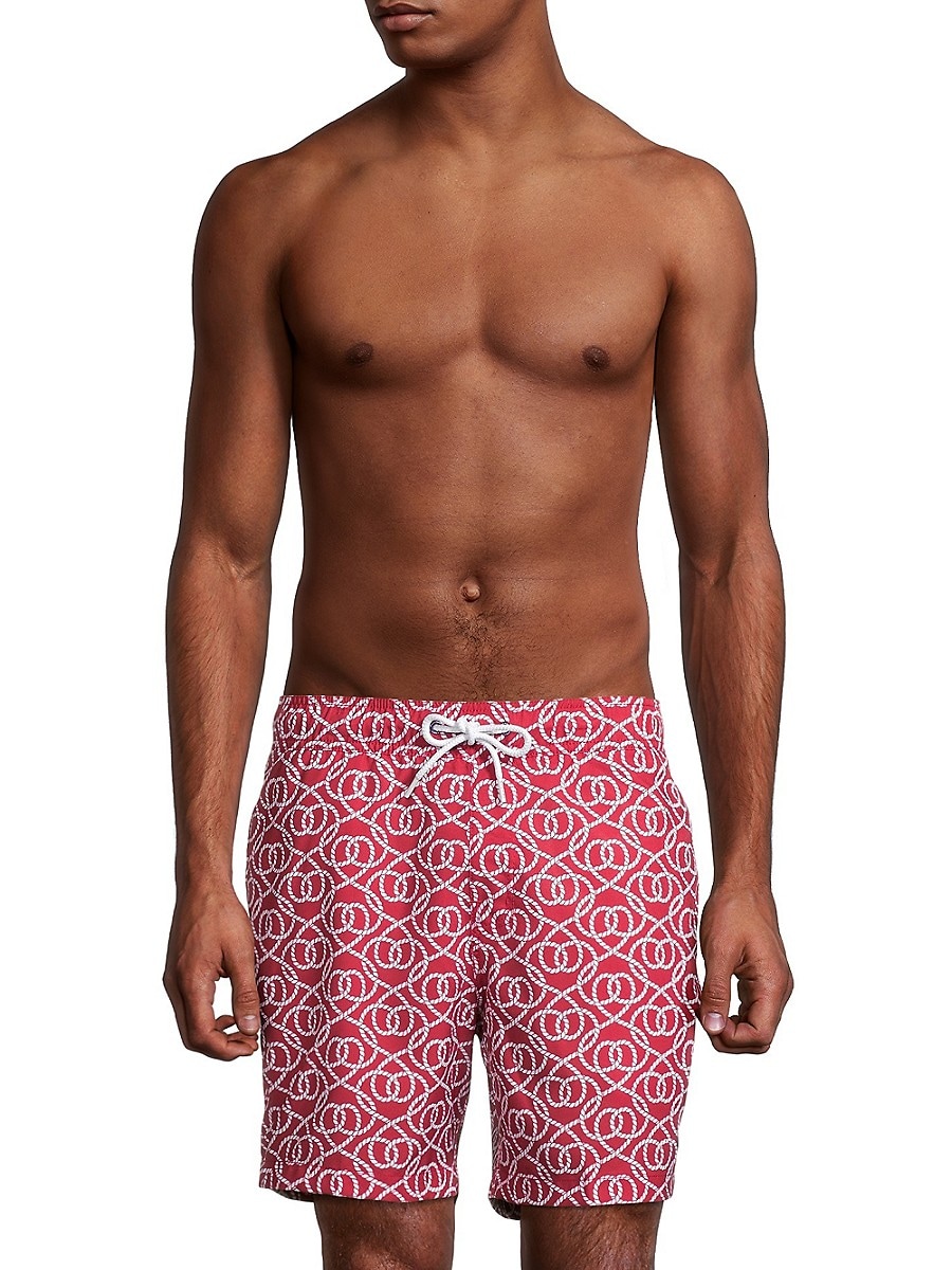 Sperry Red Geometric Volley Shorts