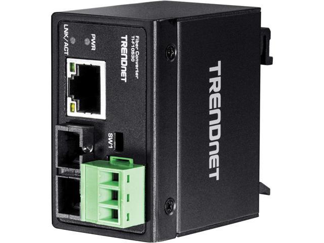 TRENDnet Hardened Industrial 100Base-FX Single-Mode SC Fiber Converter, (30 Km, 18.6 Miles), IP40 Rated Housing, TI-F10S30