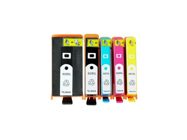 Recertified - 5PK 906XL 902XL BK C Y M Ink for HP Officejet 6975 Pro 6958 6960 6965 6974 6979