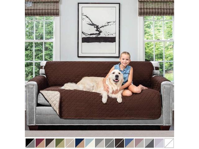 Sofa Shield Original Patent Pending Reversible Large Sofa Protector for Seat Width up to 70 Inch, Furniture Slipcover, 2 Inch Strap, Couch Slip.
