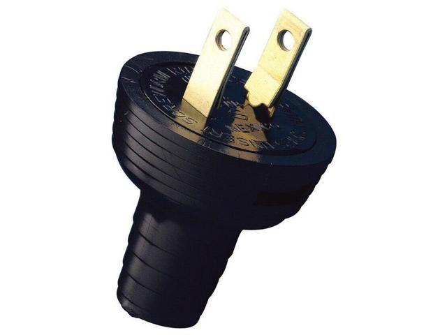 Leviton 010-48642-02E Residential Non-Polarized Round Plug, Black
