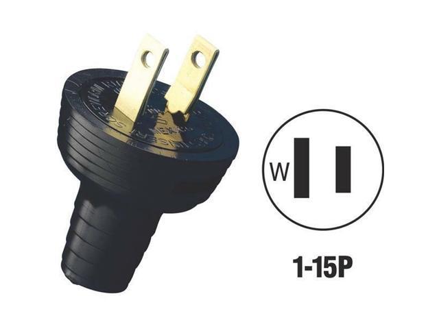 250 Pk Leviton 15A 125V 2-Wire 2-Pole 1-15P Round Electric Cord Plug 000-48642