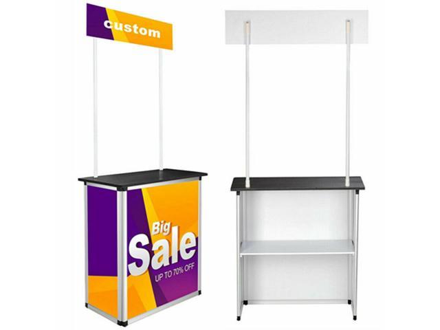 Portable Trade Show Counter Promo Promotion Table Stand Kiosk + CUSTOM GRAPHICS