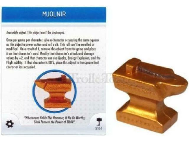 Mjolnir on Anvil (Gold) 3-D Object Hammer of Thor Promo & #S101 Mjolnir NM