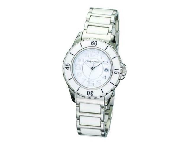 Charles-Hubert- Paris Womens Stainless Steel and Ceramic Quartz Watch #6755-W