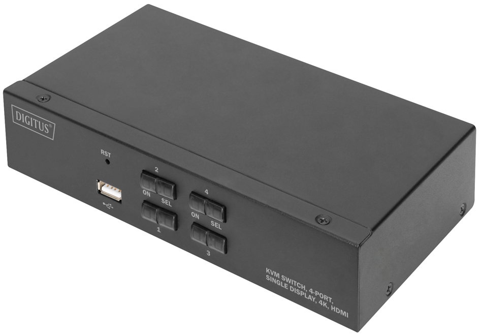 Digitus KVM Switch. 4 Port. Single Display. 4K. HDMI®