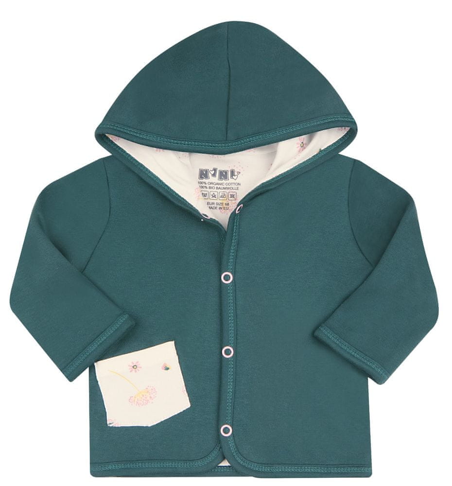 Nini Bluza Dziewczca Z Baweny Organicznej ABN-2289 80 Zielona