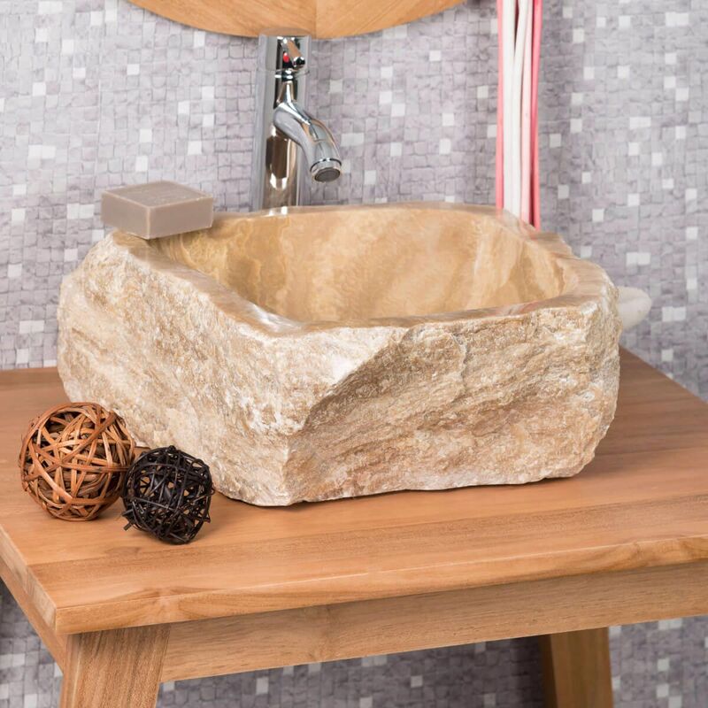 Wanda Collection - Vasque De Salle De Bain à Poser En Pierre Onyx 30-35 Cm