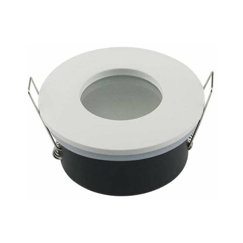 Support De Spot Étanche Fixe IP65 GU10/MR16 Rond Blanc 82mm