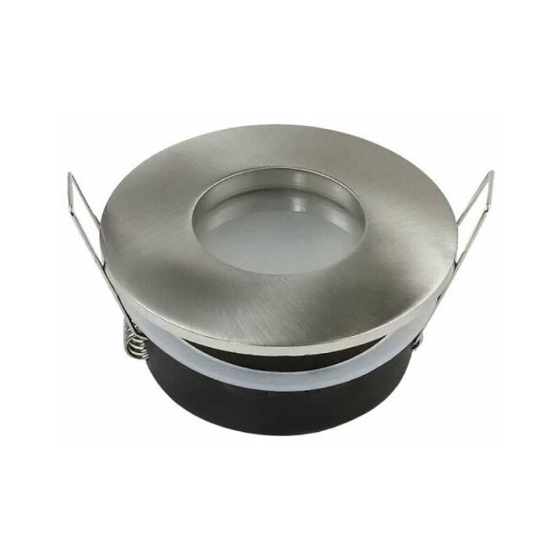 Support De Spot Étanche Fixe IP65 GU10/MR16 Rond Satin Nickel 82mm