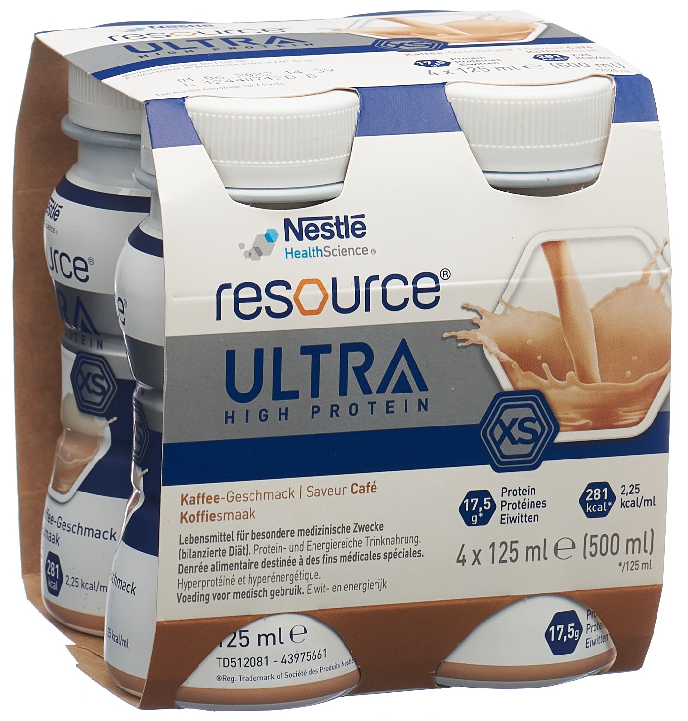 Resource Ultra High Protein XS Kaffee (4x125 Ml)