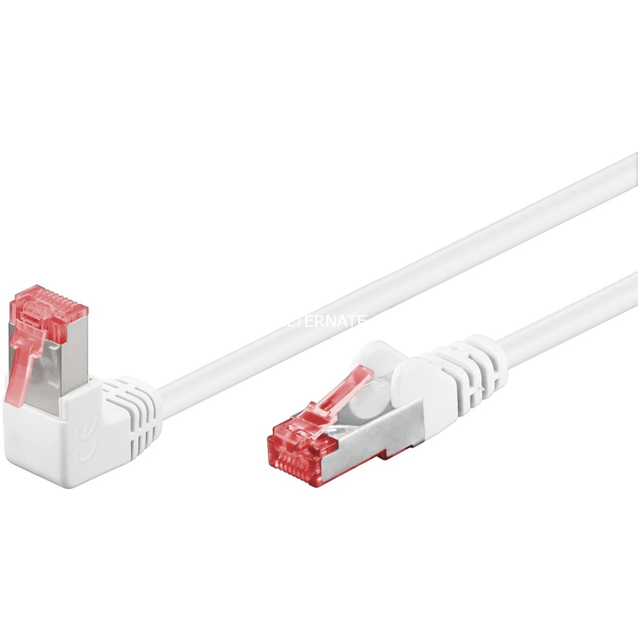 Wentronic Goobay - Patch-Kabel - RJ-45 (M) Gewinkelt Bis RJ-45 (M) Gerade - 2,0m - 6 Mm - SFTP, PiMF - CAT 6 - Halogenfrei, Rund, Hauchvergoldete Kont