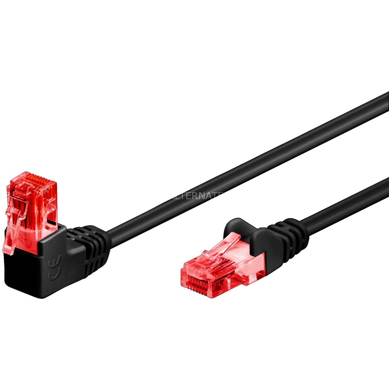 Patchkabel Cat.6 U/UTP, 1x 90° Gewinkelt
