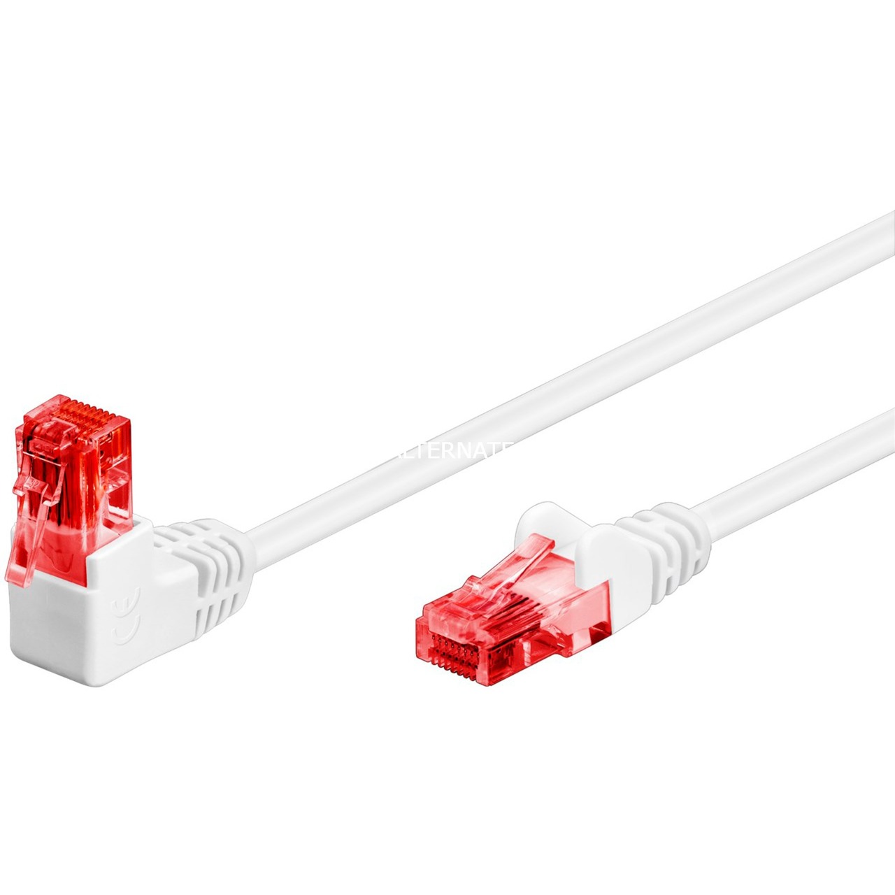 Wentronic Goobay - Patch-Kabel - RJ-45 (M) Gewinkelt Bis RJ-45 (M) Gerade - 2 M - 5.9 Mm - UTP - CAT 6 - Rund, Verseilt - Weiß (51523)