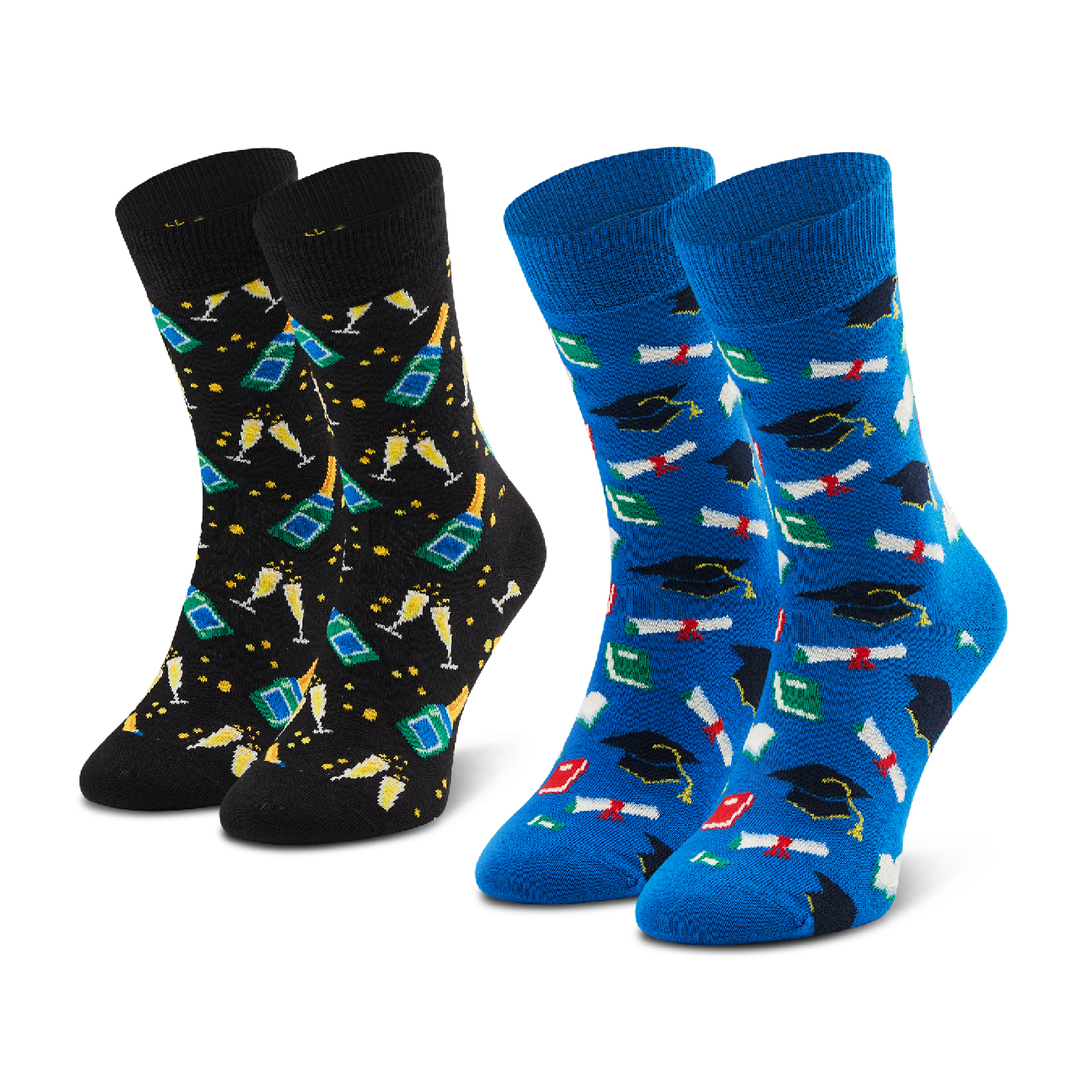 Набір 2 пар високих шкарпет унісекс Happy Socks - Xgra02-9300 Голубий Чорний