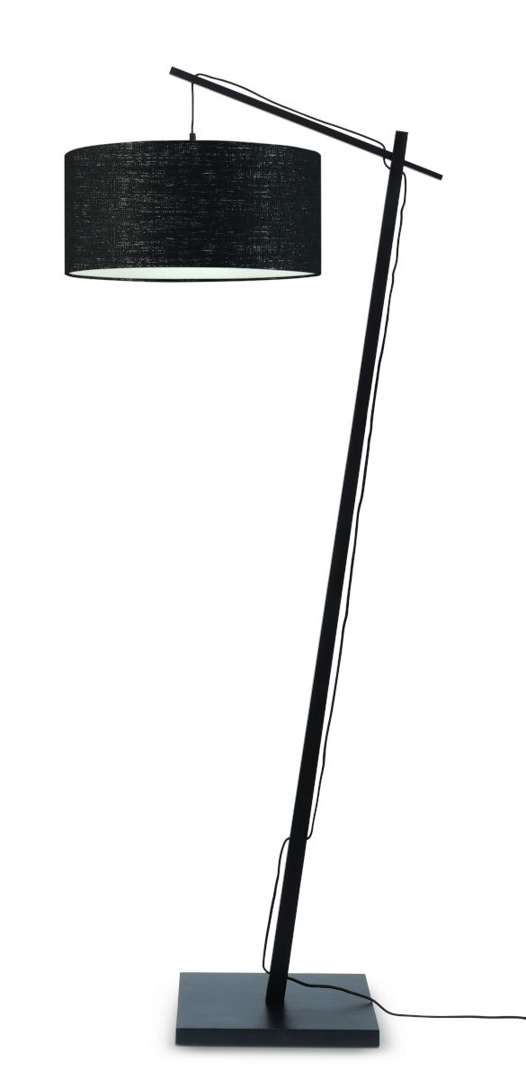 Stehlampe \'Andes\' Bambus-Schwarz Shade-Black 176Cm Verstellbar 1xE27 Ohne Glühlampe [GM-ANDES / F / B / 4723 / B]