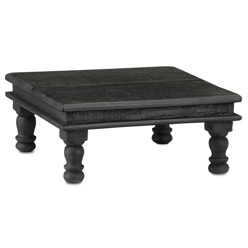 Kenton Square Black Tea Table, Currey 1200-0255 RL67 (274381)