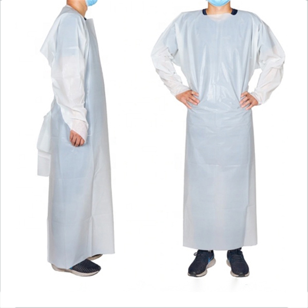 The Big Dollar the Big Dollar Disposable Isolation Gowns - CPE - White - Large - Pack of 50 TBD-10027-L-50
