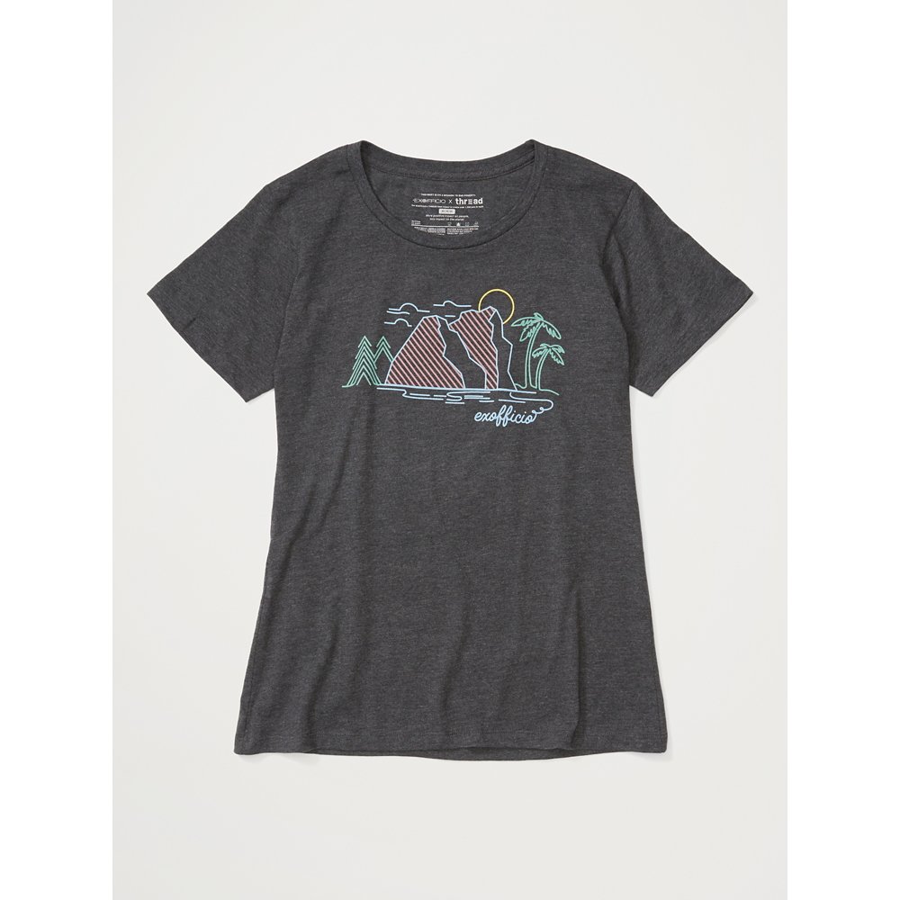 ExOfficio 20013442-9300-W Voyager T-Shirt SS-Charc Hthr in Charcoal Heather Size: Medium thumbnail