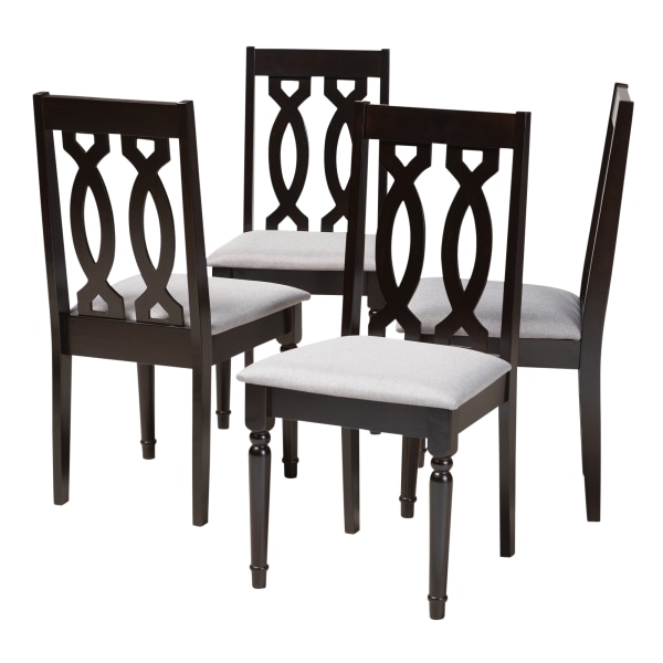Baxton Studio 9734 Dining Chairs, Gray, Set of 4 Chairs