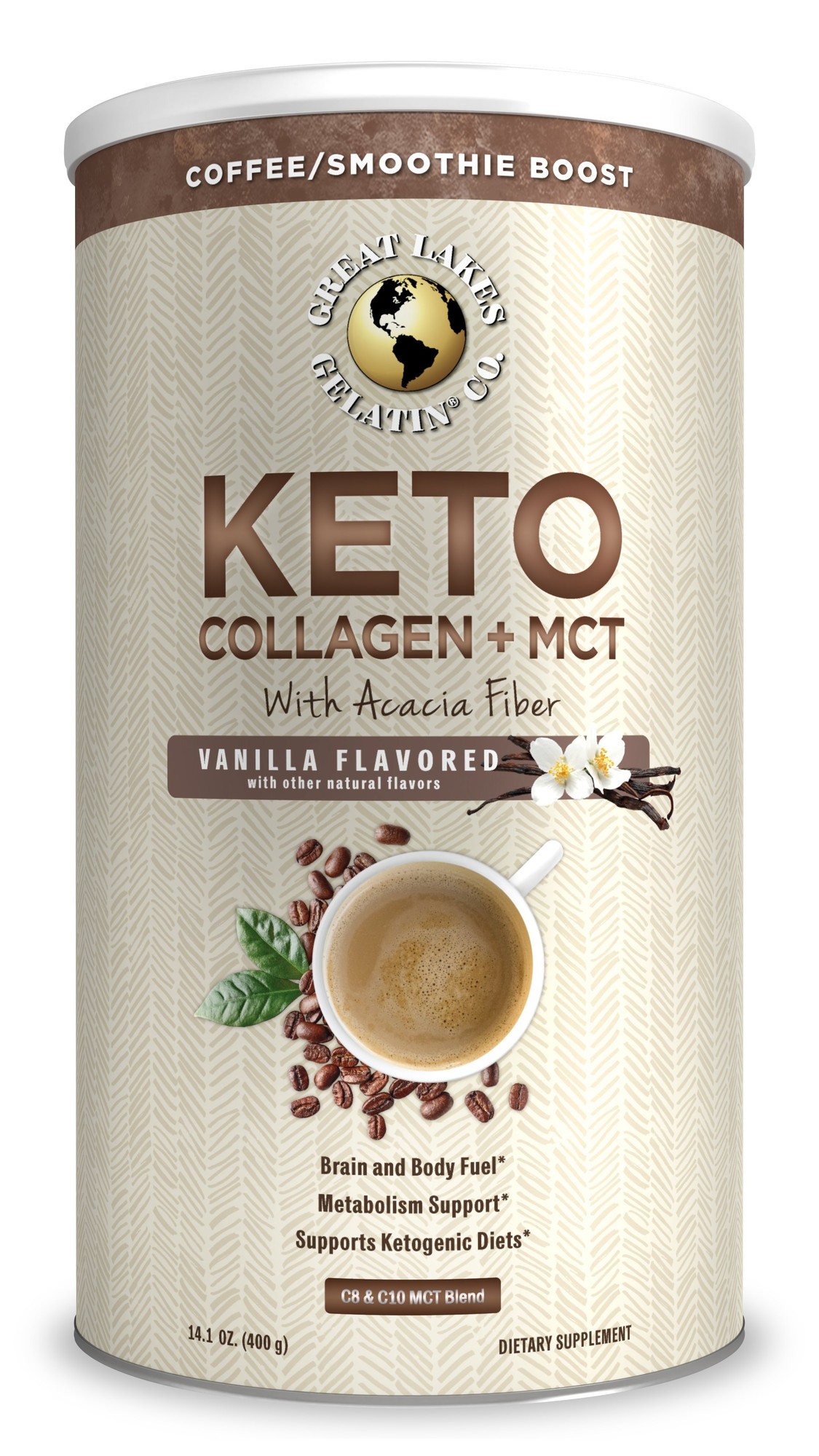 Great Lakes Daily Keto Collagen Non-Dairy Creamer Vanilla Flavored