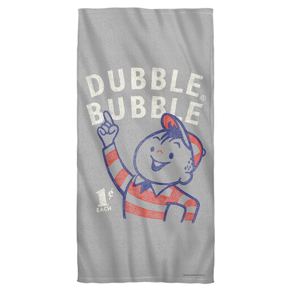 Trevco DBL158-BTW2-30x60 30 X 60 in. Dubble Bubble & Pointing Cotton Front & Polyster Back Beach Towel, White