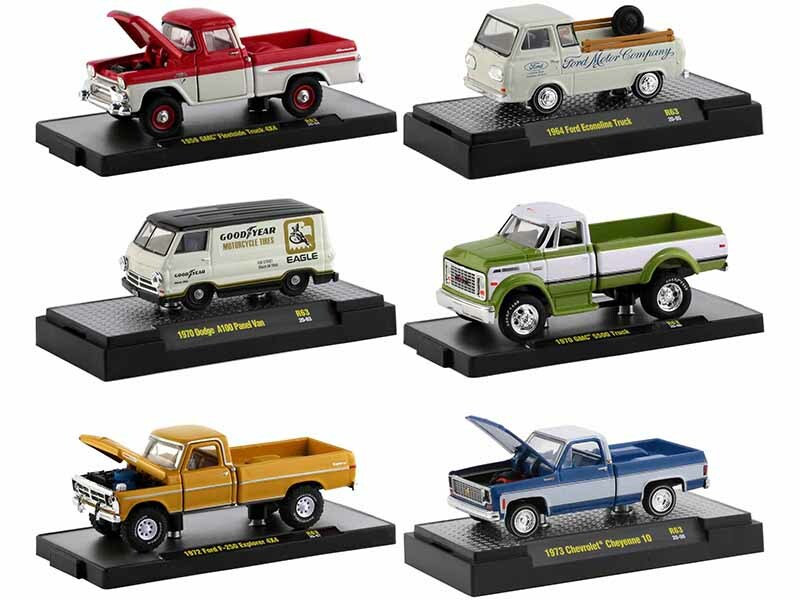 M2 32500-63 Auto Trucks Release 63 Display Cases Limited Edition to 8875 Piece 1 by 64 Scale Model Cars - 6 Piece