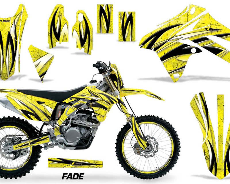 AMR Racing Graphics MX-NP-SUZ-RMX450Z-09-17-FD Y Kit Decal Sticker Wrap + # Plates for Suzuki RMX450Z 2009-2017 FADE YELLOW
