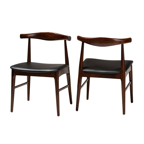 Baxton Studio 9546 Eira Dining Chairs, Black, Set of 2 Chairs