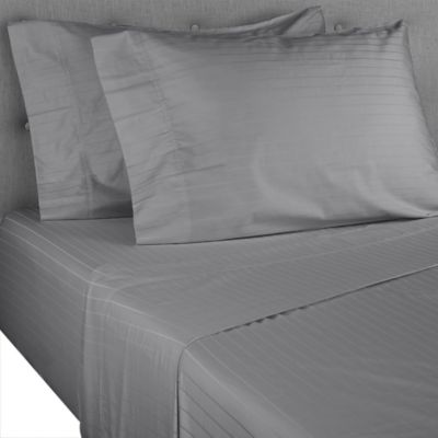 Nestwell Pima Cotton 500-Thread-Count King Sheet Set in Sharkskin Stripe