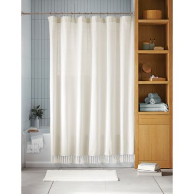 Haven 72-Inch X 72-Inch Pique Organic Cotton Shower Curtain in Coconut Milk