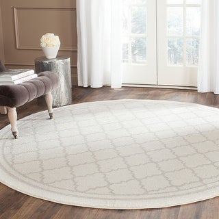 SAFAVIEH Amherst Trina Geometric Area Rug  Beige/Light Grey  3  X 3  Round