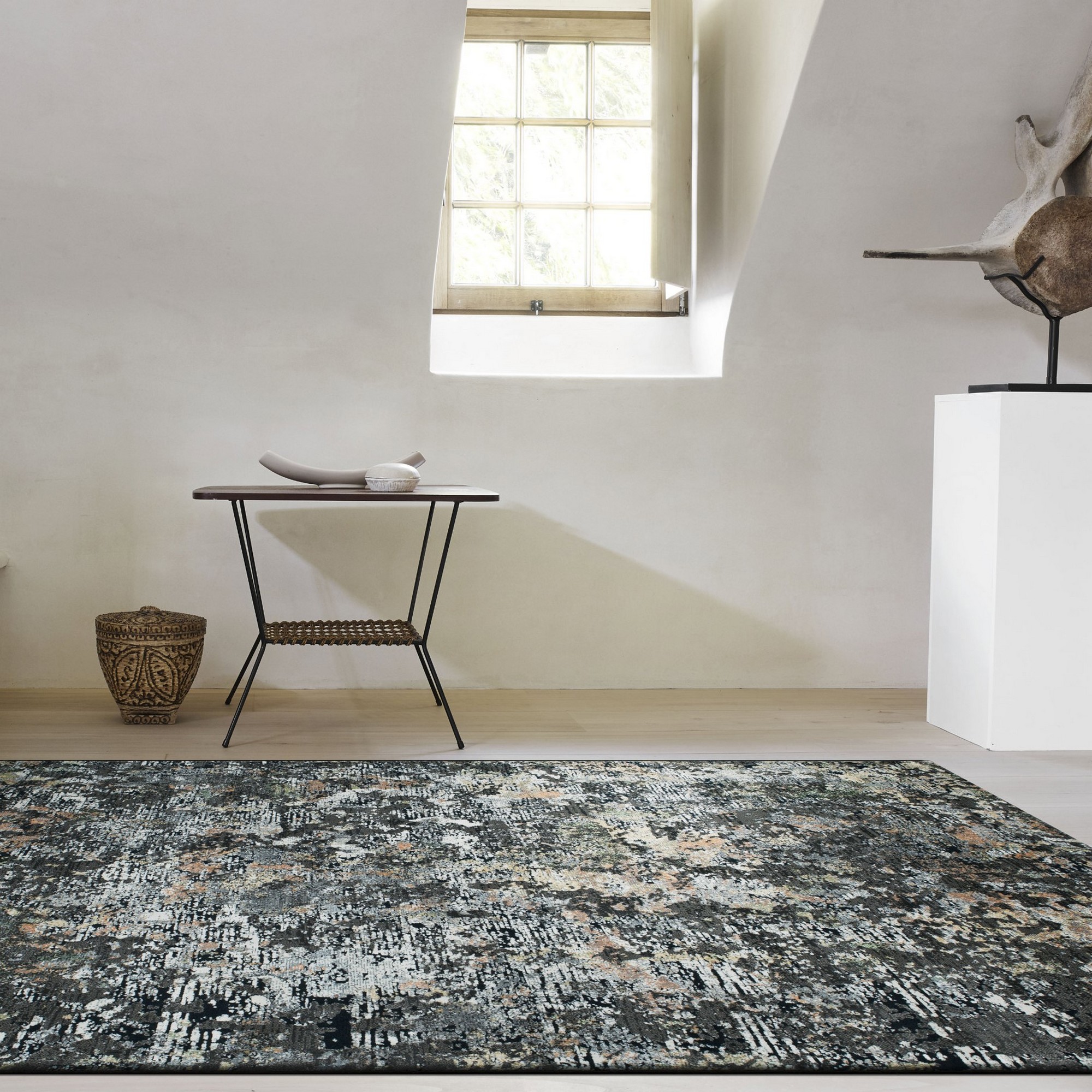 Canyon Abstract Modern Rugs 52023 3535 in Black