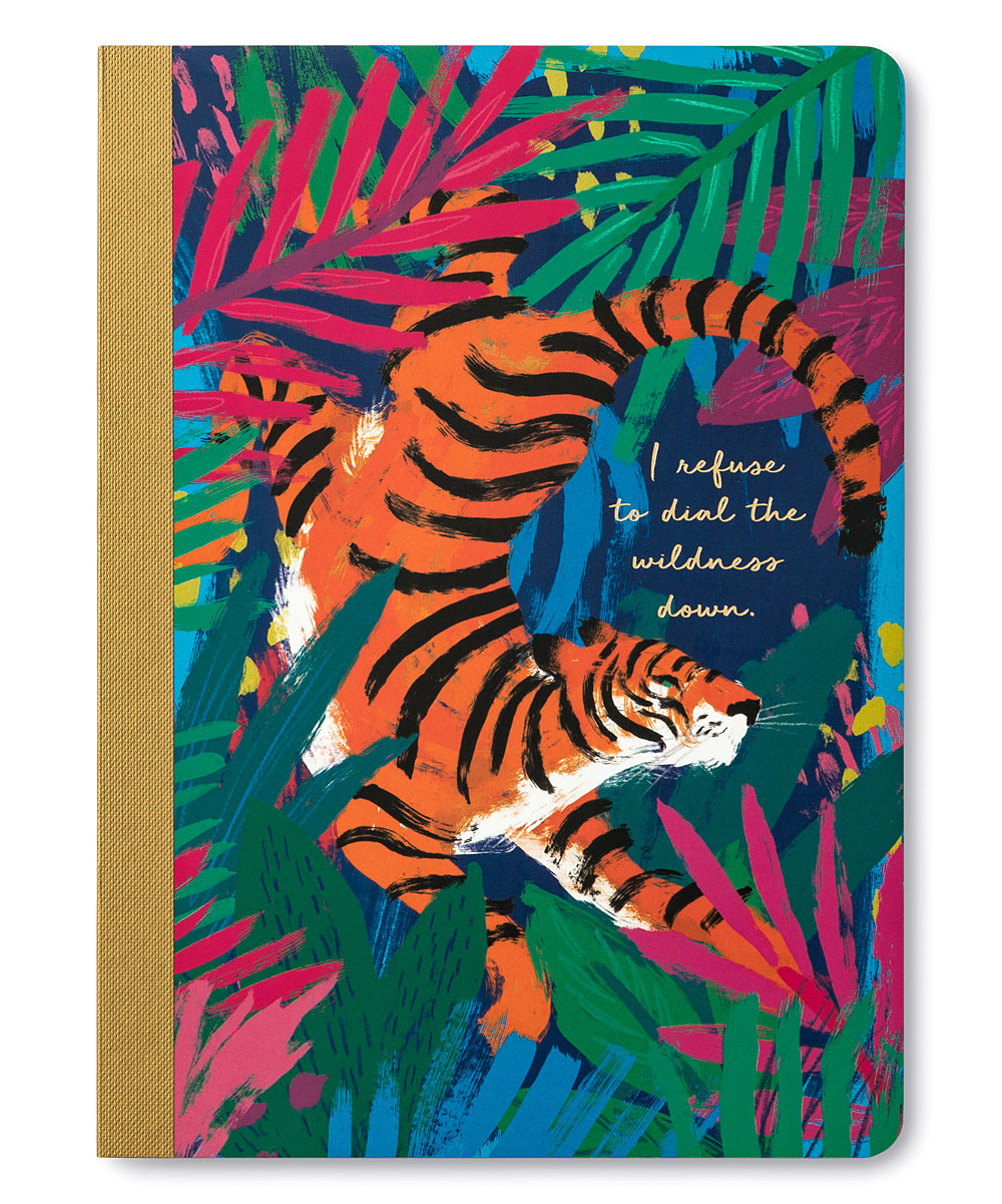 Compendium  Journals and Planners  - Green & Orange 'I Refuse to Dial the Wildness Down' Journal