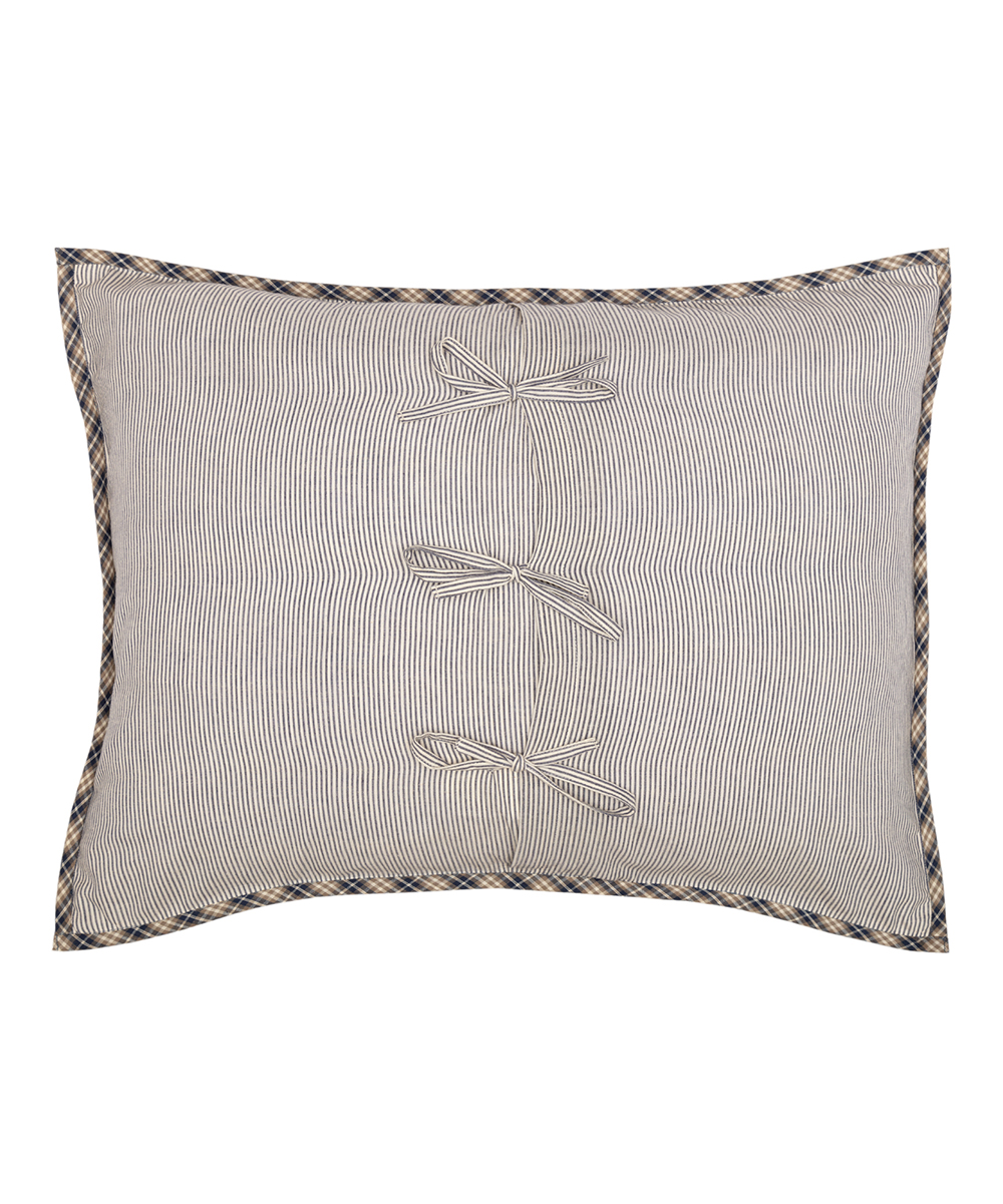 VHC Brands Dakota Star Farmhouse Blue Cotton Bedding Patchwork King Sham  Warm Grey