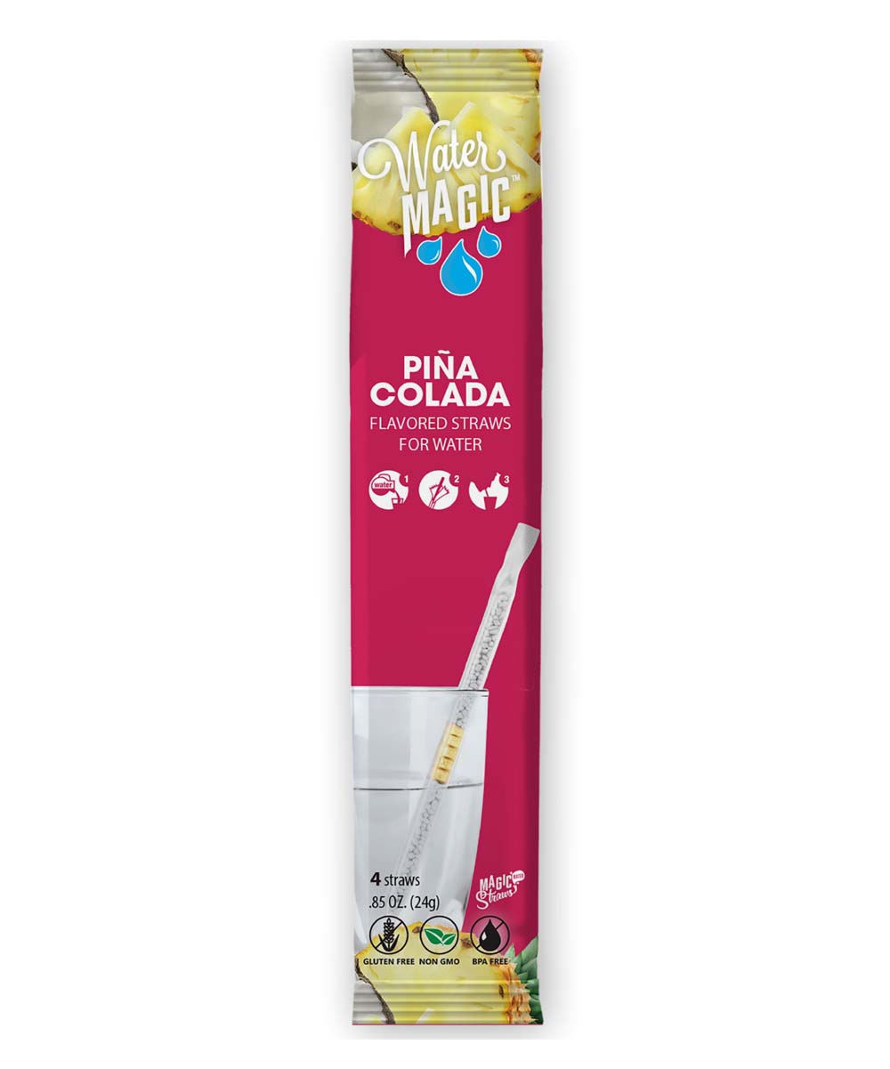 Magic Straws    - Pina Colada Water-Flavoring Straw - 14 Bags of 4
