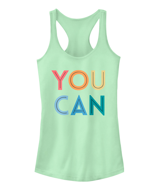 Fifth Sun Women's Tank Tops MINT - Mint 'You Can' Racerback Tank - Juniors