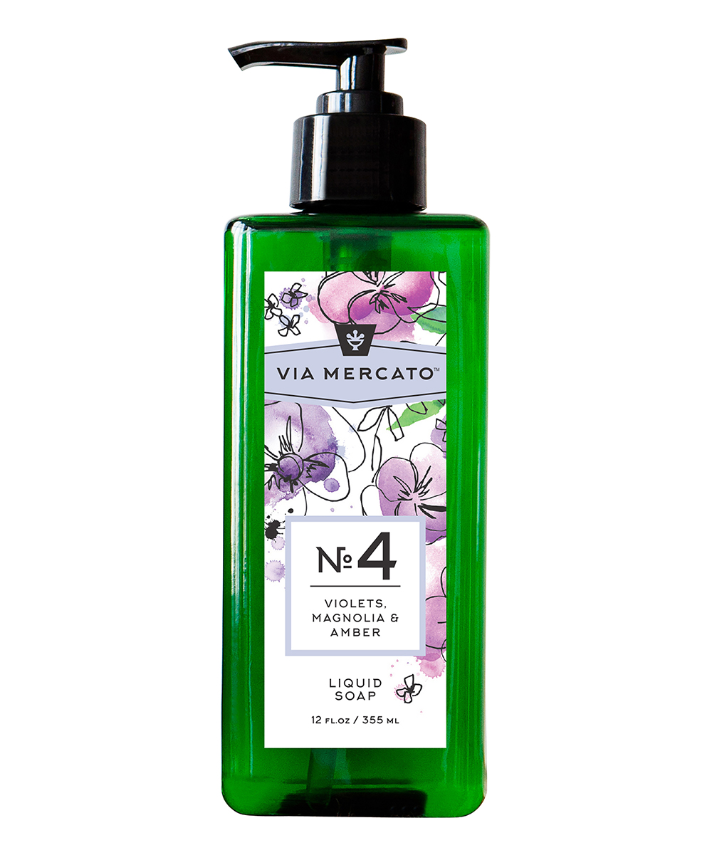 European Soaps Via Mercato Liquid Hand Soap, 12 Fl Oz, No. 6 - Fig, Orange Blossom & Cedarwood - No 4, Violet, Magnolia  Amber
