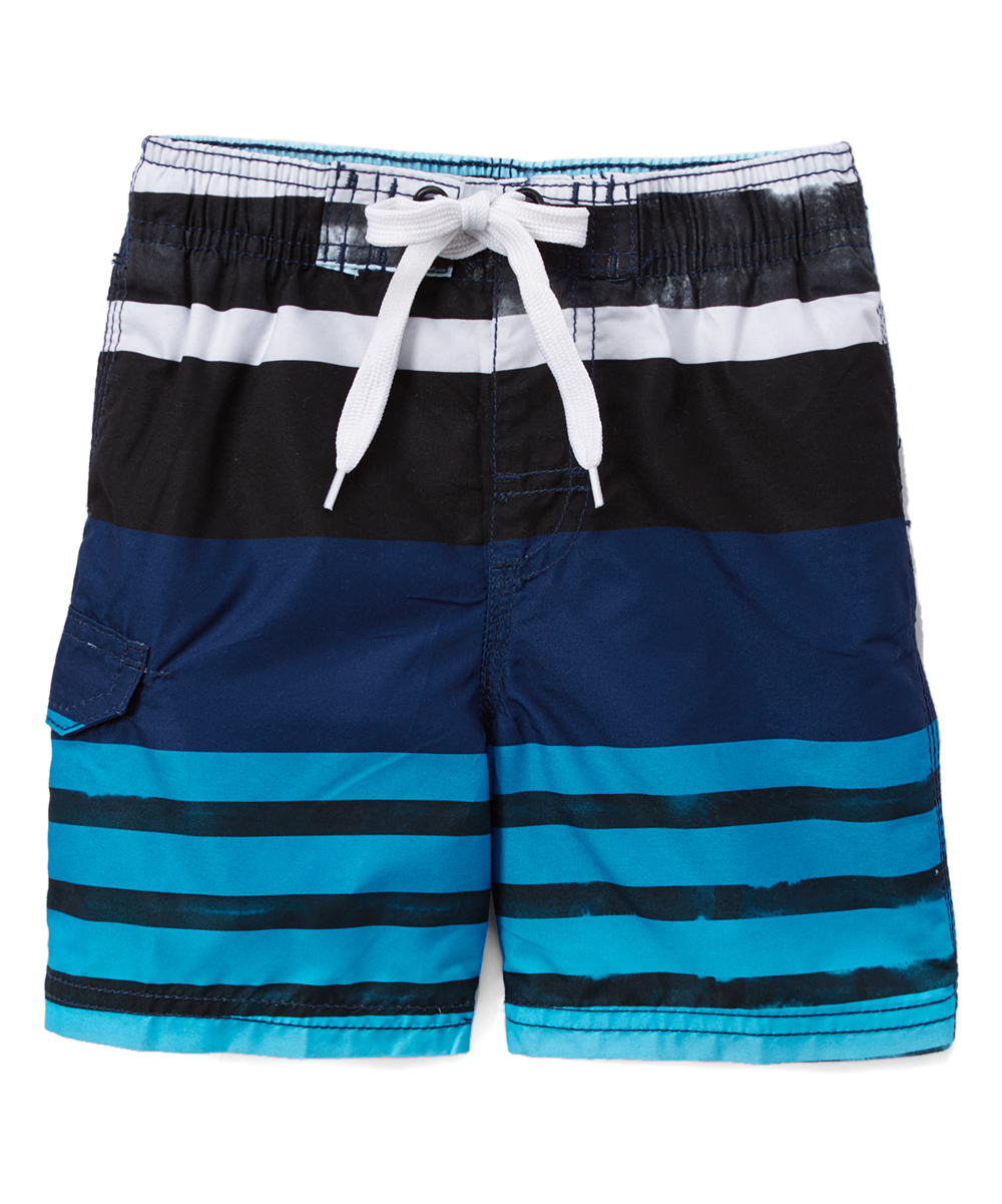 Kanu Surf Boys' Board Shorts Navy - Navy Reflection Swim Trunks - Toddler