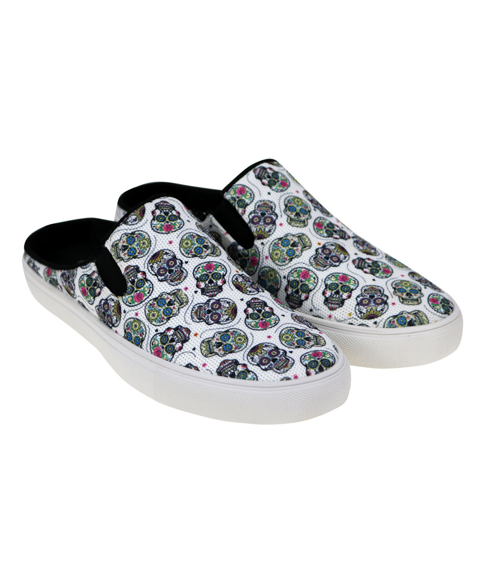 Montana West Women's Sneakers WHITE - White Skull Mule - Women